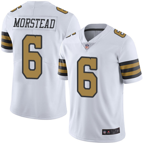 Men New Orleans Saints Limited White Thomas Morstead Jersey NFL Football #6 Rush Vapor Untouchable Jersey